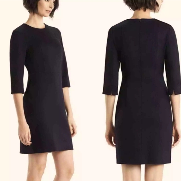 MM Lafleur The Lena Dress Textured Ponte Black Size 4 - Picture 1 of 10